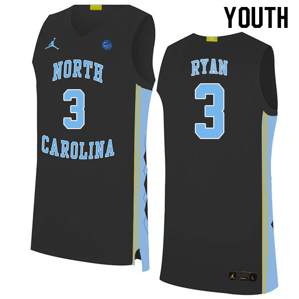 Youth #3 Cormac Ryan North Carolina Tar Heels College Basketball Jerseys Stitched Sale-Black
